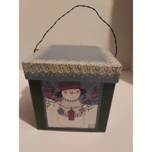 *ChristmasinJuly*Stackable Packable Winter Holiday Boxes 6"5" Rnd/Sqr Snowman